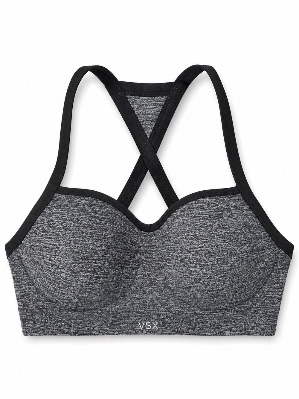 Victoria’s Secret Sports Bra Black Gray Pullover
Racerback Size 32D